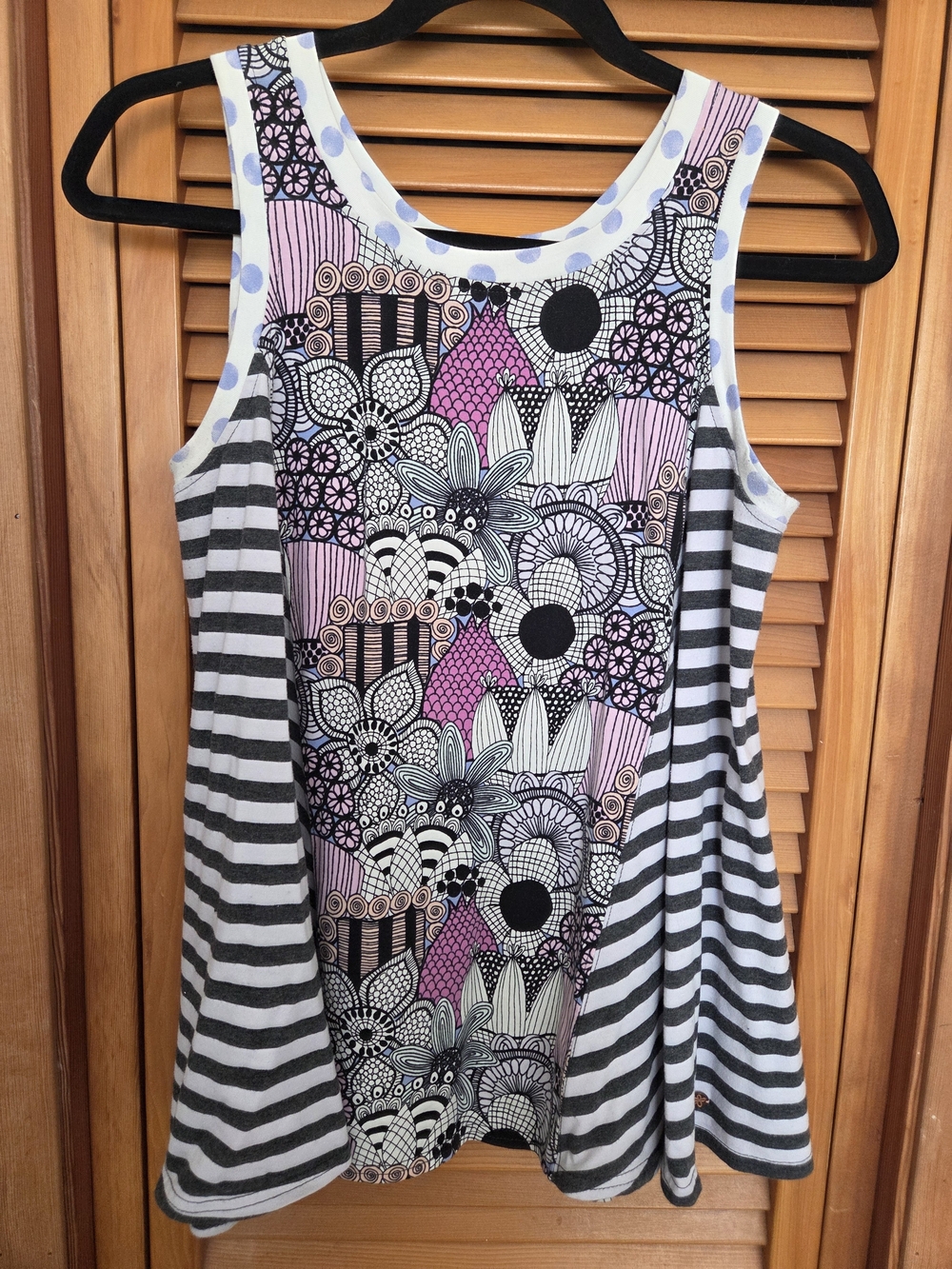 Matilda Jane Pink, Black & White Patterned Tank